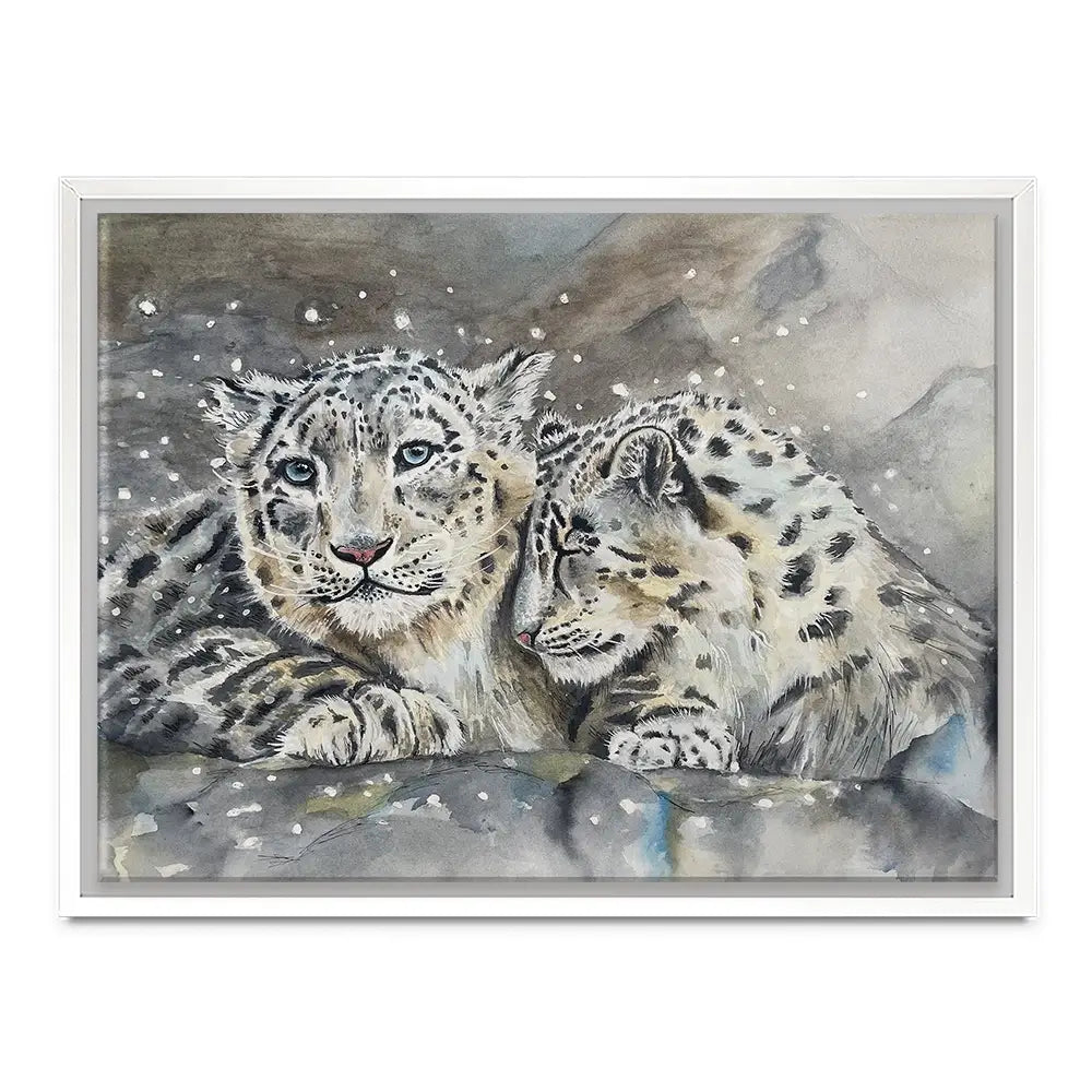 Snow Leopard Love Canvas Print Snow Leopard Love Canvas Print wall art product Karen Sutton