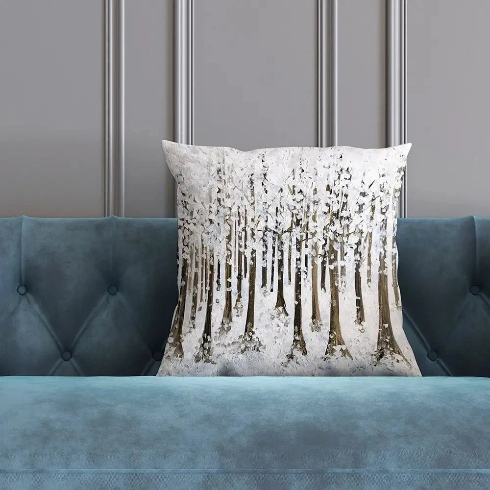 Snowy Forest Cushion Snowy Forest Cushion wall art product Charlotte Anna Reed