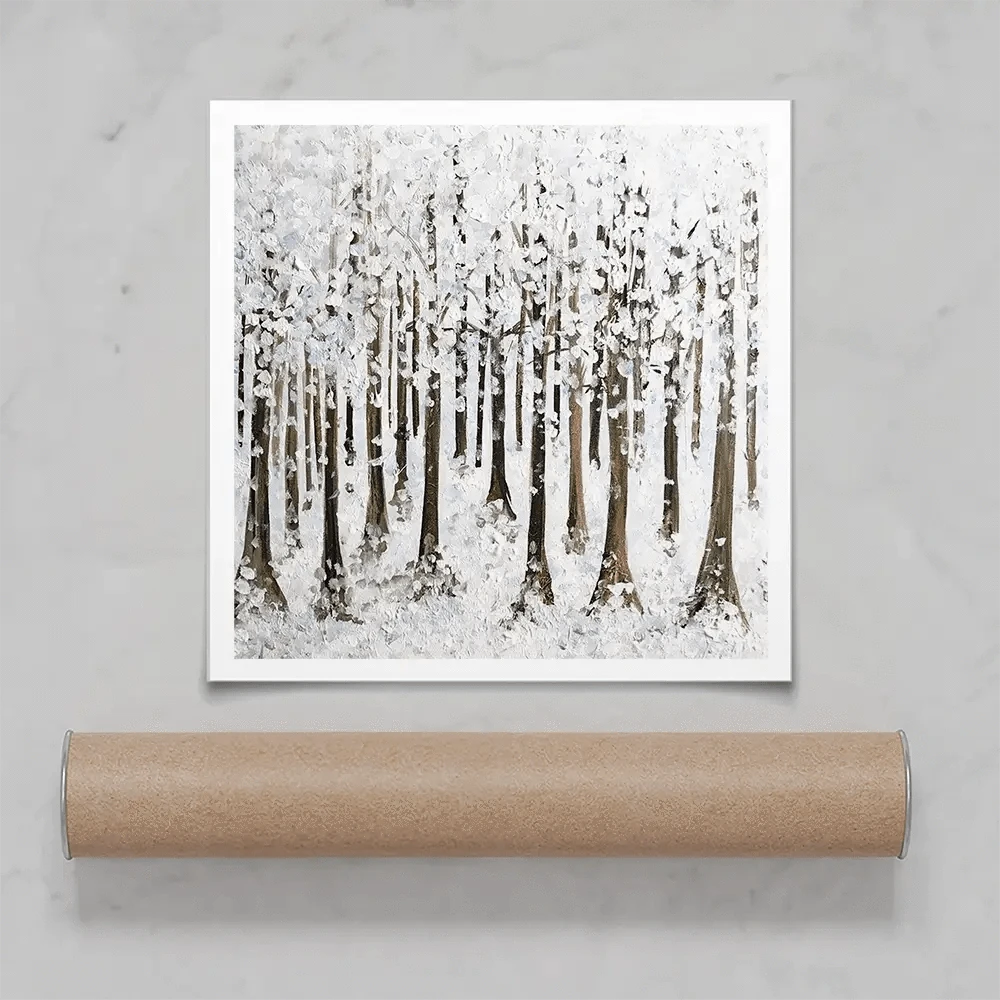 Snowy Forest Square Art Print Snowy Forest Square Art Print wall art product Charlotte Anna Reed