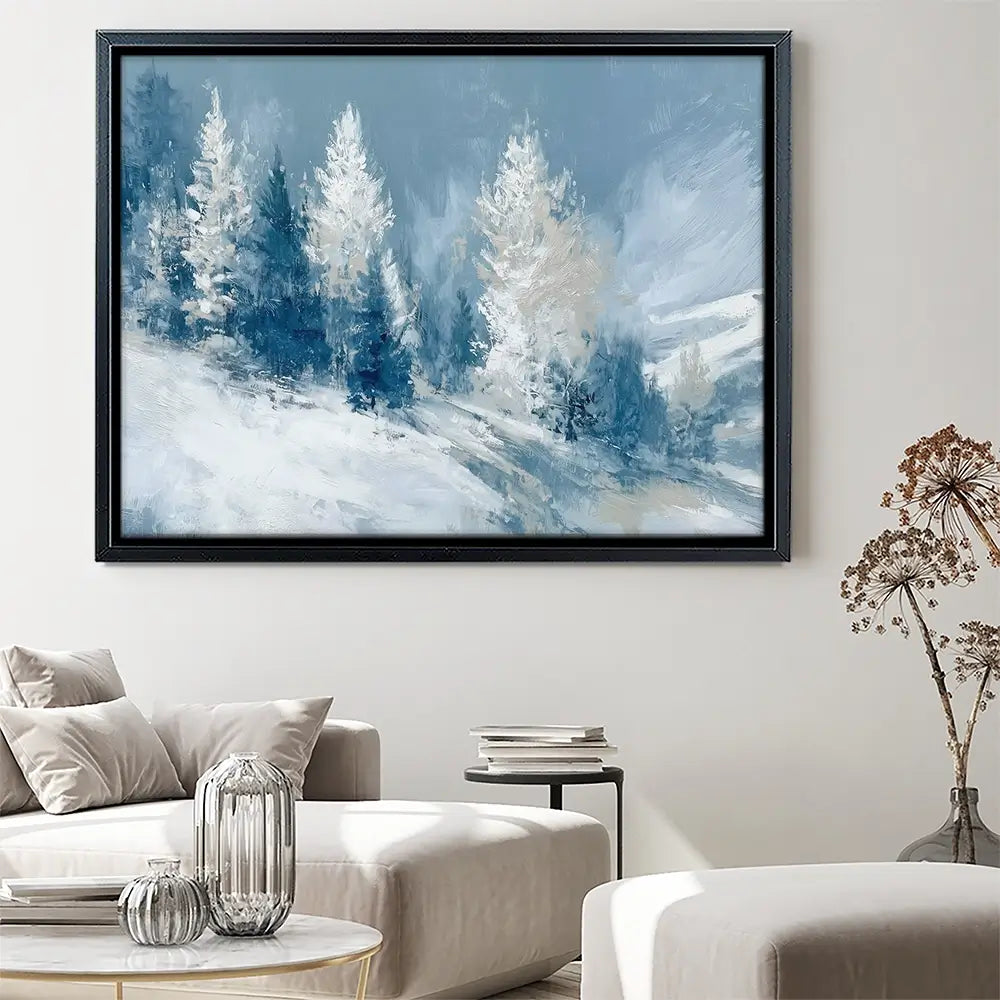 Snowy Pines On A Ridge Canvas Print Snowy Pines On A Ridge Canvas Print wall art product Chromatic Storm Studio