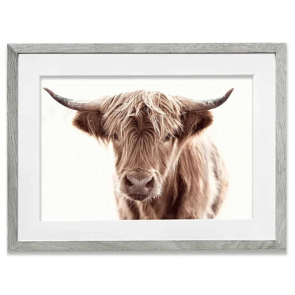 Soft Brown Highland Cow Framed Art Print Soft Brown Highland Cow Framed Art Print wall art product alfee0 / Shutterstock
