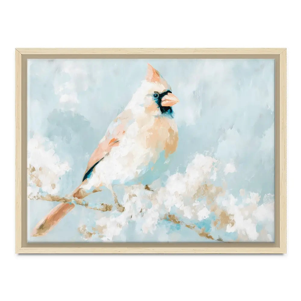 Soft Cardinal On Snowy Branch Canvas Print Soft Cardinal On Snowy Branch Canvas Print wall art product Chromatic Storm Studio