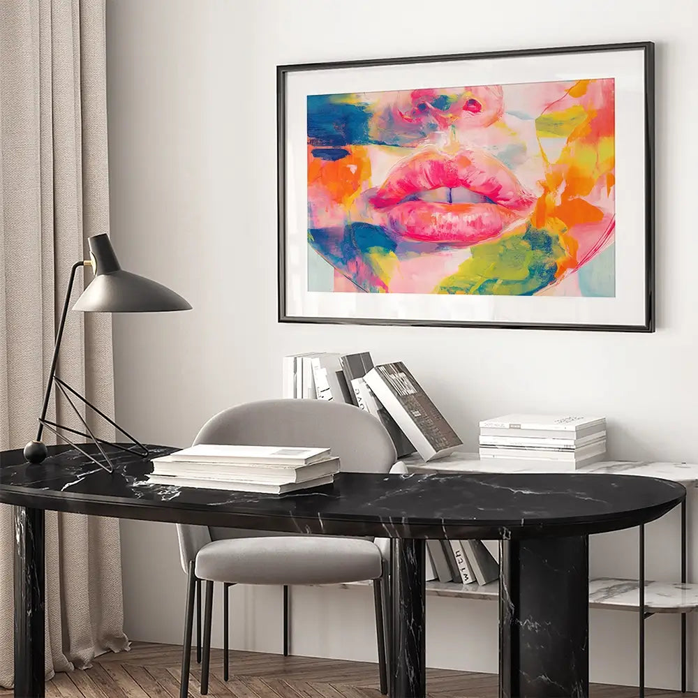 Soft Focus Lips Framed Art Print Soft Focus Lips Framed Art Print wall art product Chromatic Storm Studio