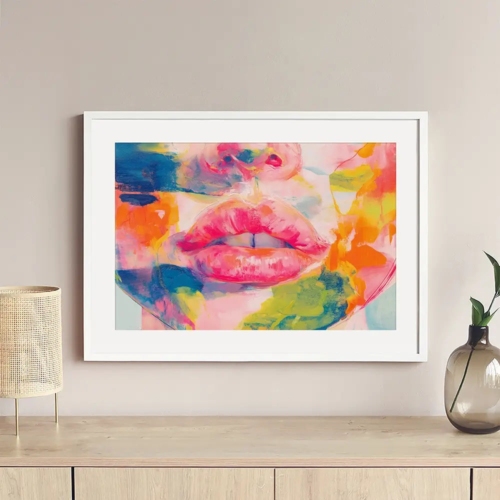 Soft Focus Lips Framed Art Print Soft Focus Lips Framed Art Print wall art product Chromatic Storm Studio