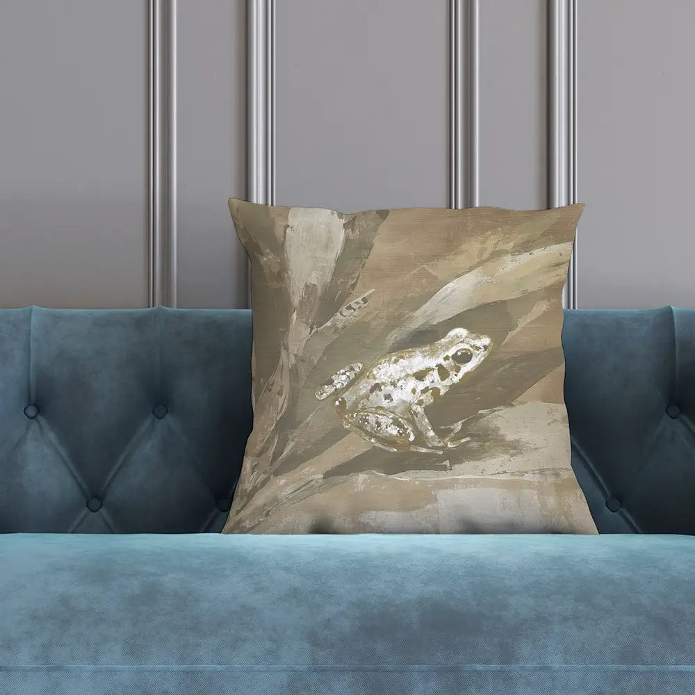 Soft Frog On Bromeliad Cushion Soft Frog On Bromeliad Cushion wall art product Chromatic Storm Studio