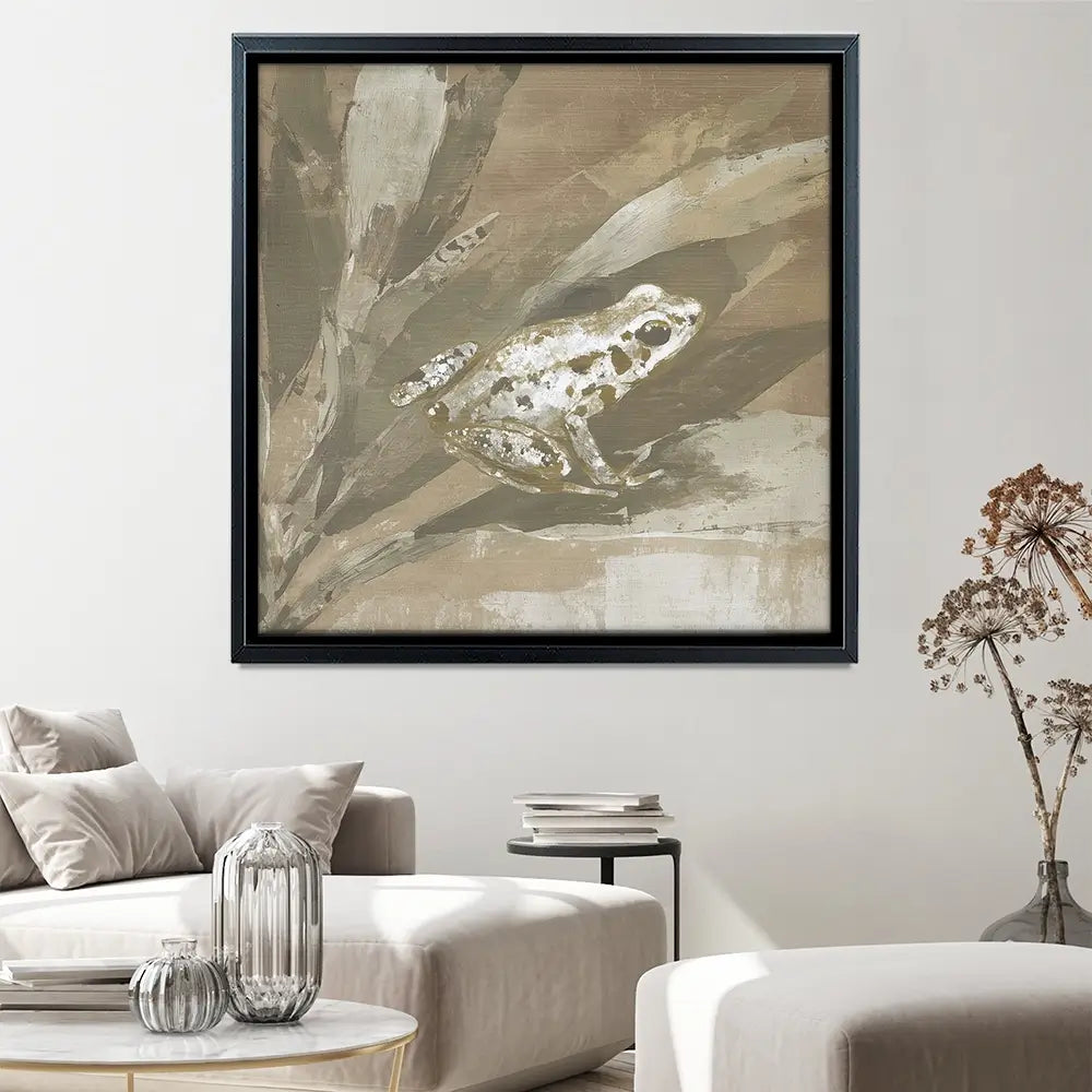 Soft Frog On Bromeliad Square Canvas Print Soft Frog On Bromeliad Square Canvas Print wall art product Chromatic Storm Studio