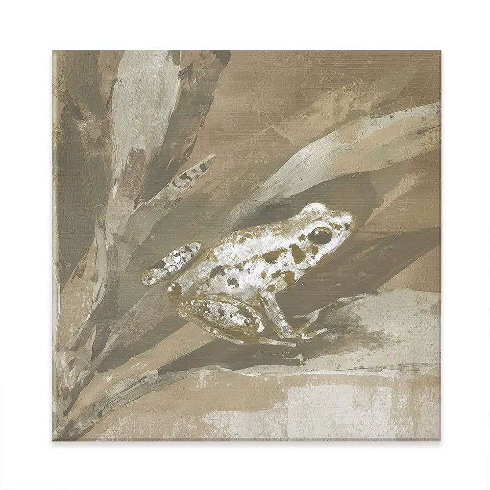 Soft Frog On Bromeliad Square Canvas Print Soft Frog On Bromeliad Square Canvas Print wall art product Chromatic Storm Studio