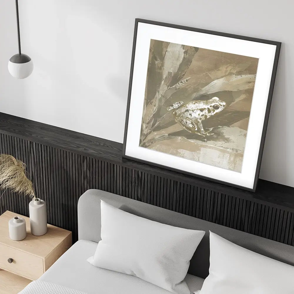 Soft Frog On Bromeliad Square Framed Art Print Soft Frog On Bromeliad Square Framed Art Print wall art product Chromatic Storm Studio