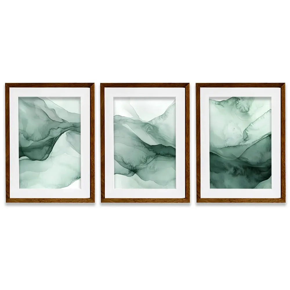 Soft Green Framed Art Print Trio Soft Green Framed Art Print Trio wall art product IAmHomeStudio