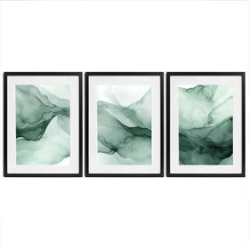 Soft Green Framed Art Print Trio Soft Green Framed Art Print Trio wall art product IAmHomeStudio