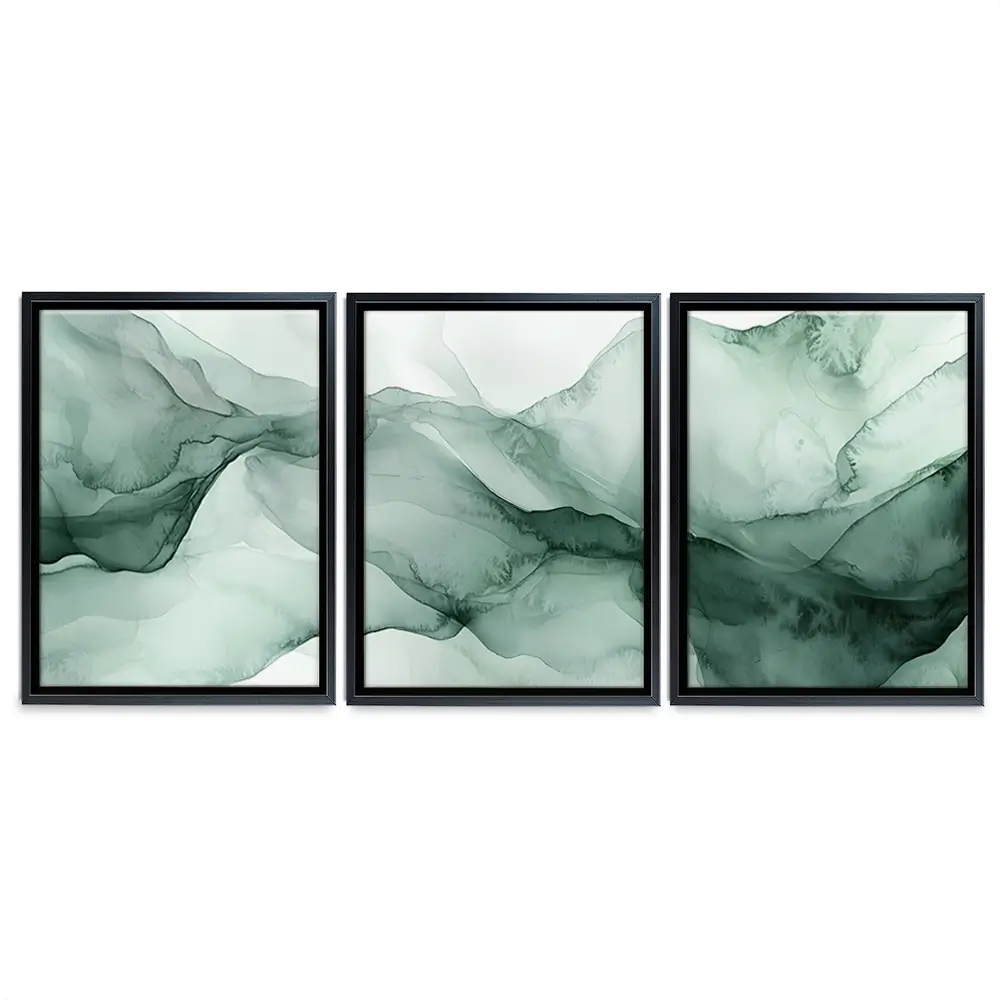 Soft Green Trio Canvas Print Soft Green Trio Canvas Print wall art product IAmHomeStudio