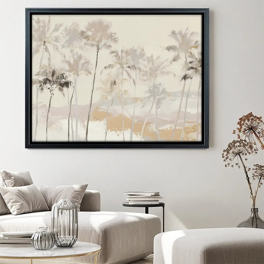 Soft Palm Row Canvas Print Soft Palm Row Canvas Print wall art product Chromatic Storm Studio
