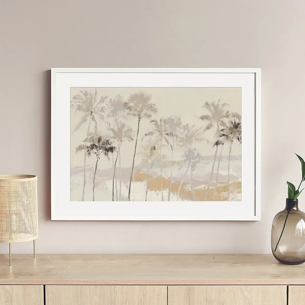 Soft Palm Row Framed Art Print Soft Palm Row Framed Art Print wall art product Chromatic Storm Studio