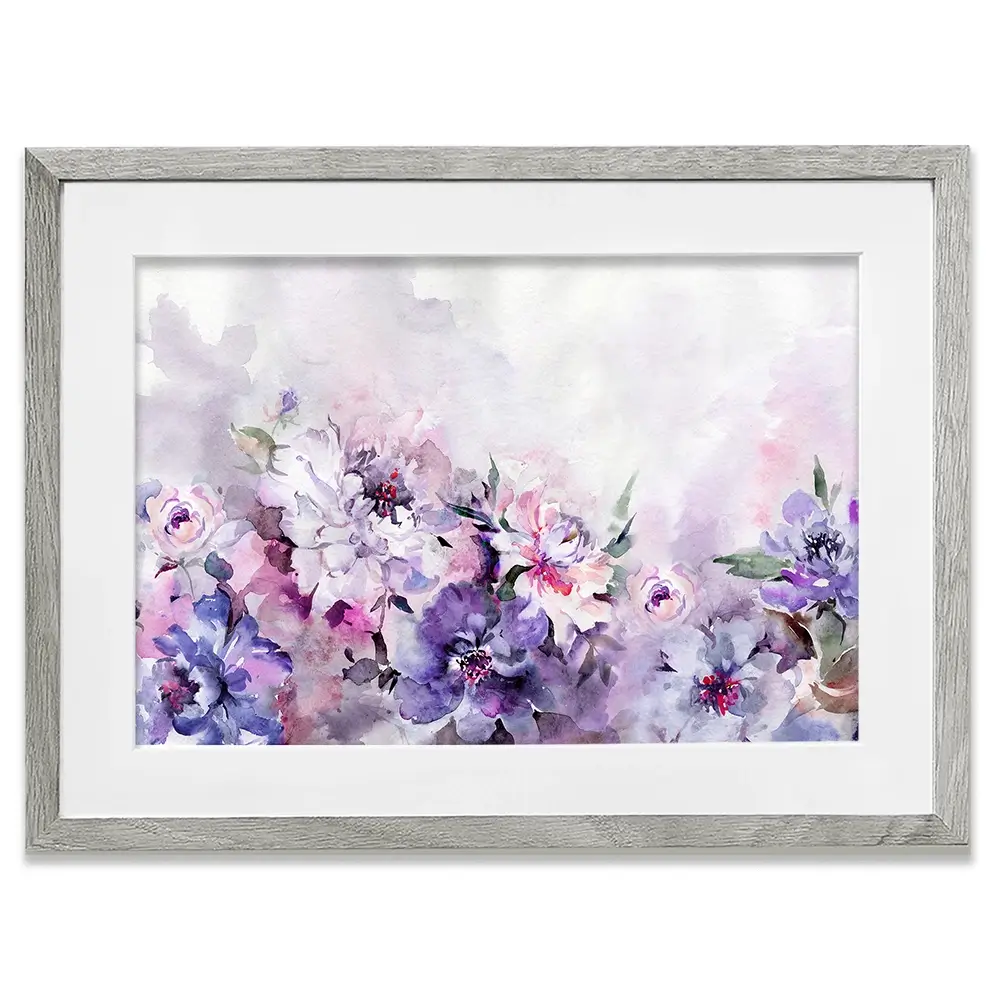 Soft Purple Florals Framed Art Print Soft Purple Florals Framed Art Print wall art product katiko.dp / Shutterstock