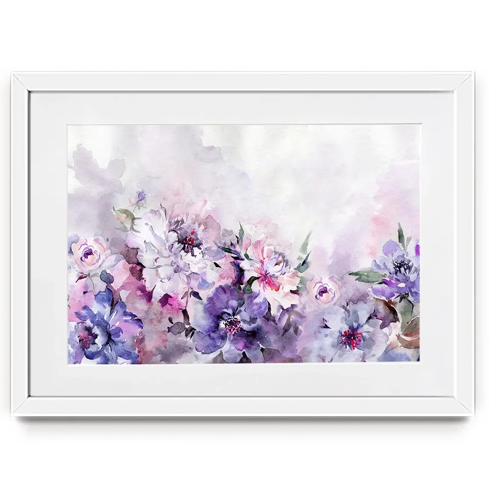 Soft Purple Florals Framed Art Print Soft Purple Florals Framed Art Print wall art product katiko.dp / Shutterstock