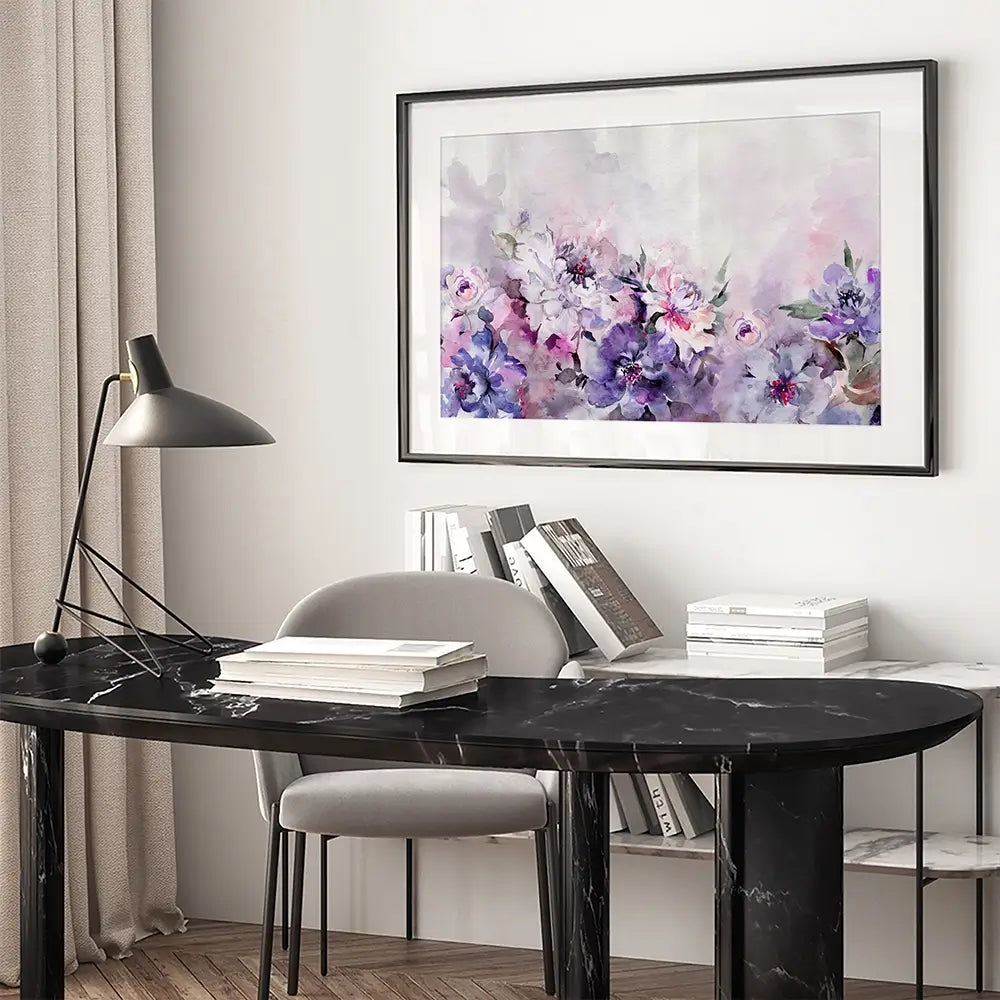 Soft Purple Florals Framed Art Print Soft Purple Florals Framed Art Print wall art product katiko.dp / Shutterstock