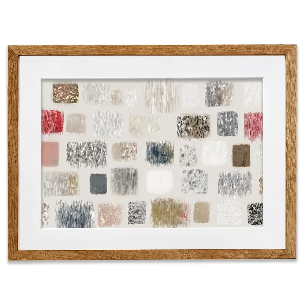 Soft Textile Grid Framed Art Print Soft Textile Grid Framed Art Print wall art product Chromatic Storm Studio