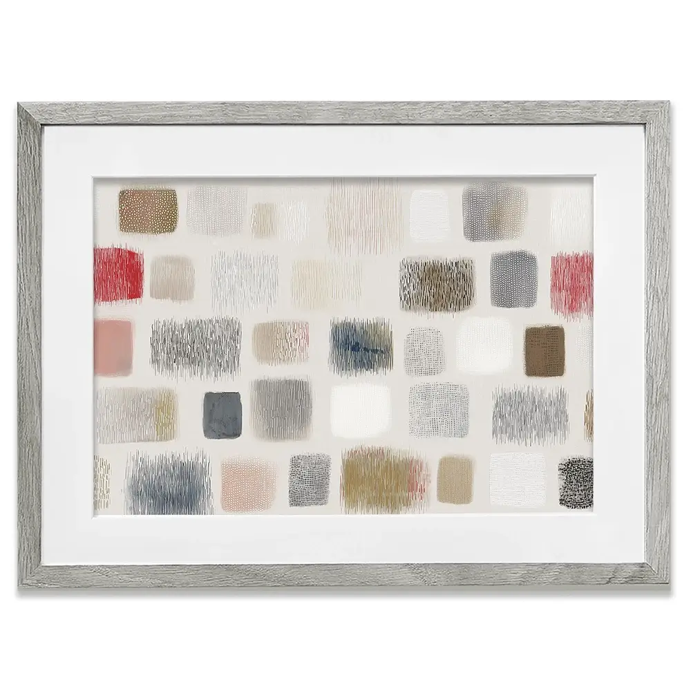 Soft Textile Grid Framed Art Print Soft Textile Grid Framed Art Print wall art product Chromatic Storm Studio