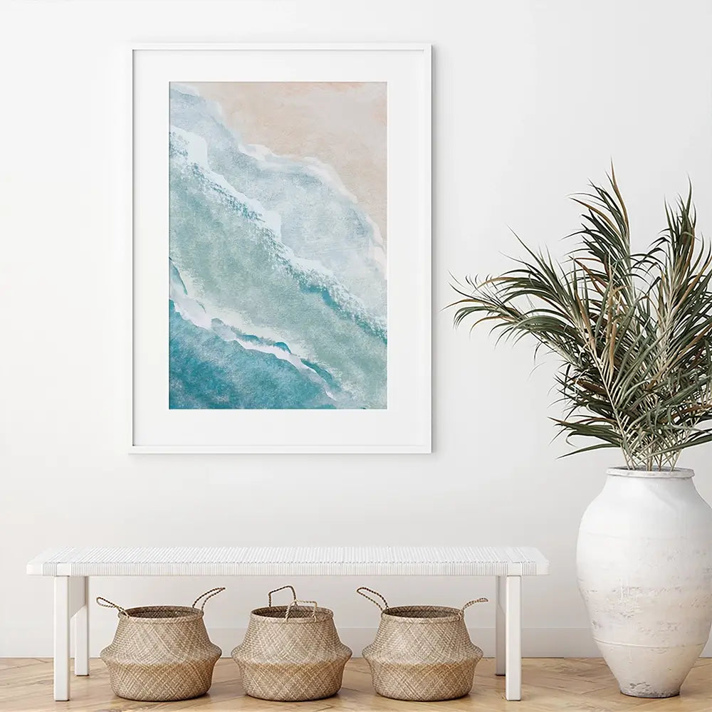 Soft Waves Framed Art Print Soft Waves Framed Art Print wall art product DaisyArtDecor / Shutterstock