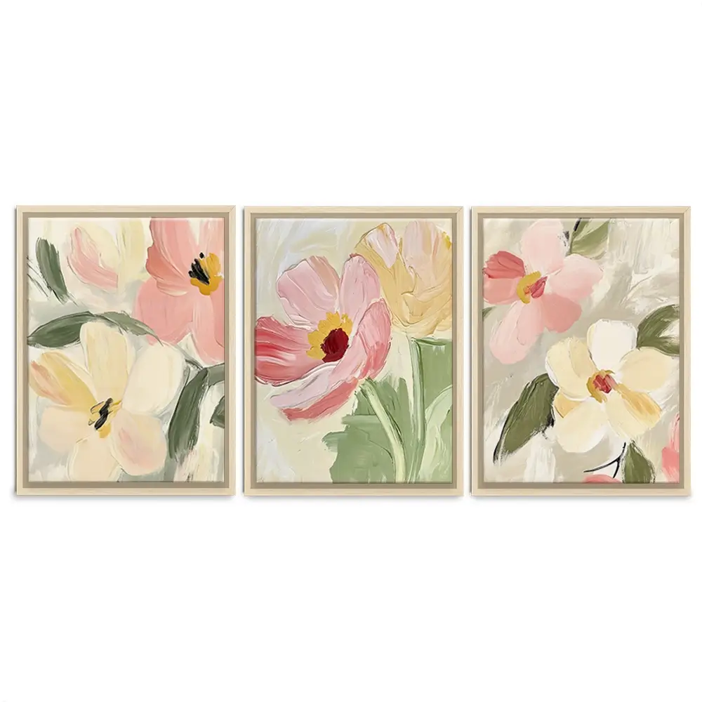 Soft Wildflowers Trio Canvas Print Soft Wildflowers Trio Canvas Print wall art product IAmHomeStudio