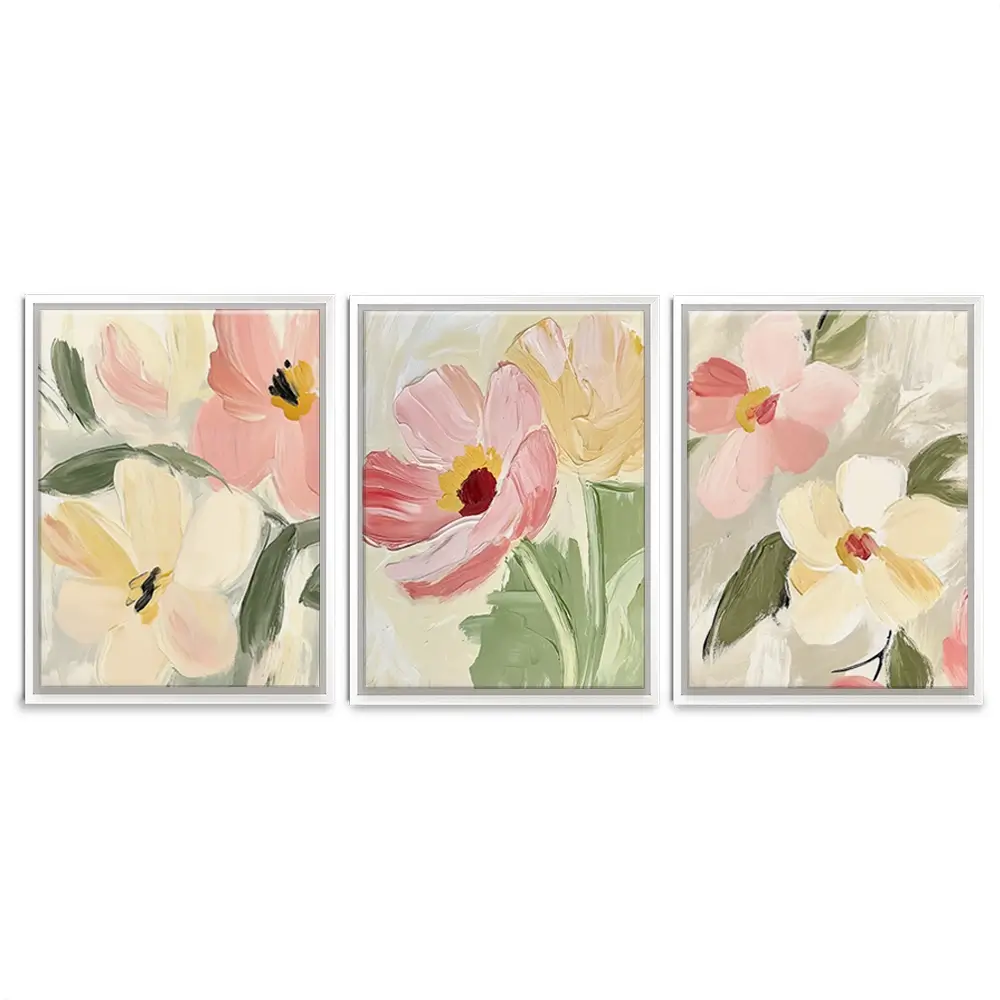 Soft Wildflowers Trio Canvas Print Soft Wildflowers Trio Canvas Print wall art product IAmHomeStudio