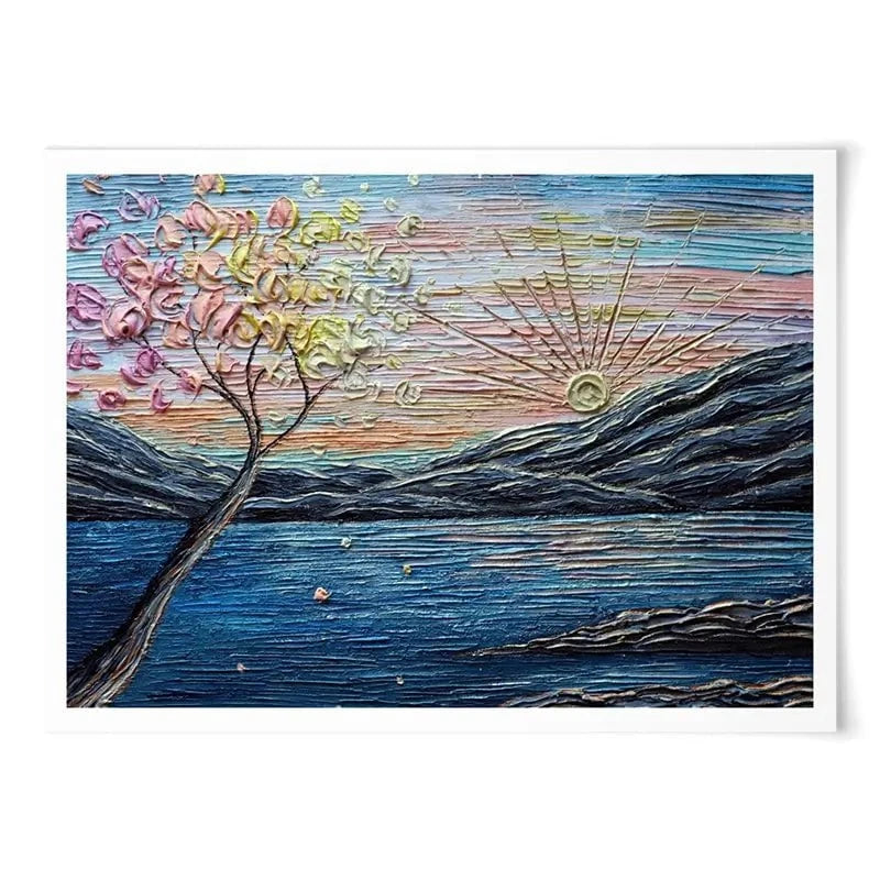 Somewhere Peachy Blue Art Print Somewhere Peachy Blue Art Print wall art product Nada Khatib