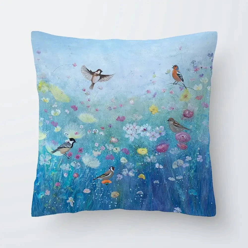 Songbirds In The Garden Cushion Songbirds In The Garden Cushion wall art product Laure Bury