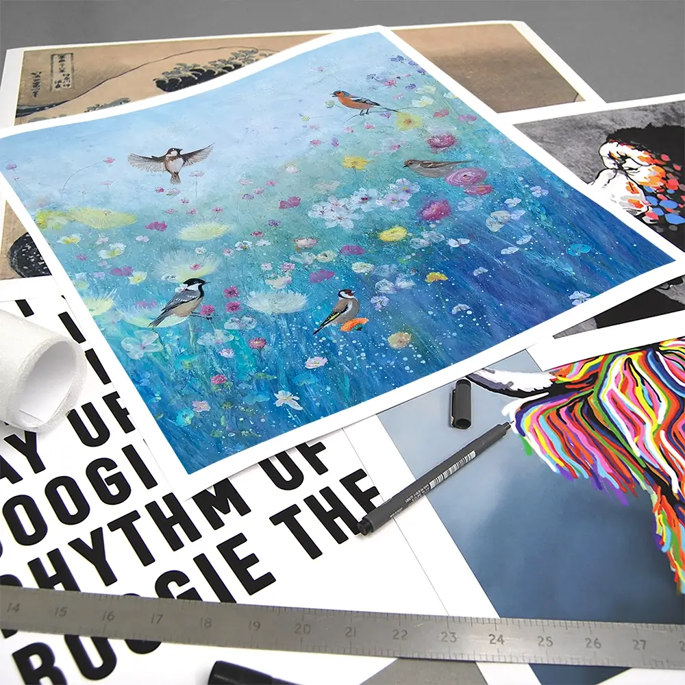 Songbirds In The Garden Square Art Print Songbirds In The Garden Square Art Print wall art product Laure Bury