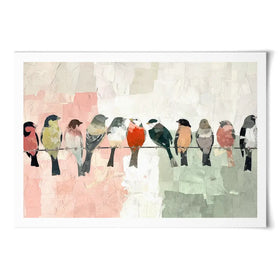 Songbirds On A Wire Art Print Songbirds On A Wire Art Print wall art product Chromatic Storm Studio