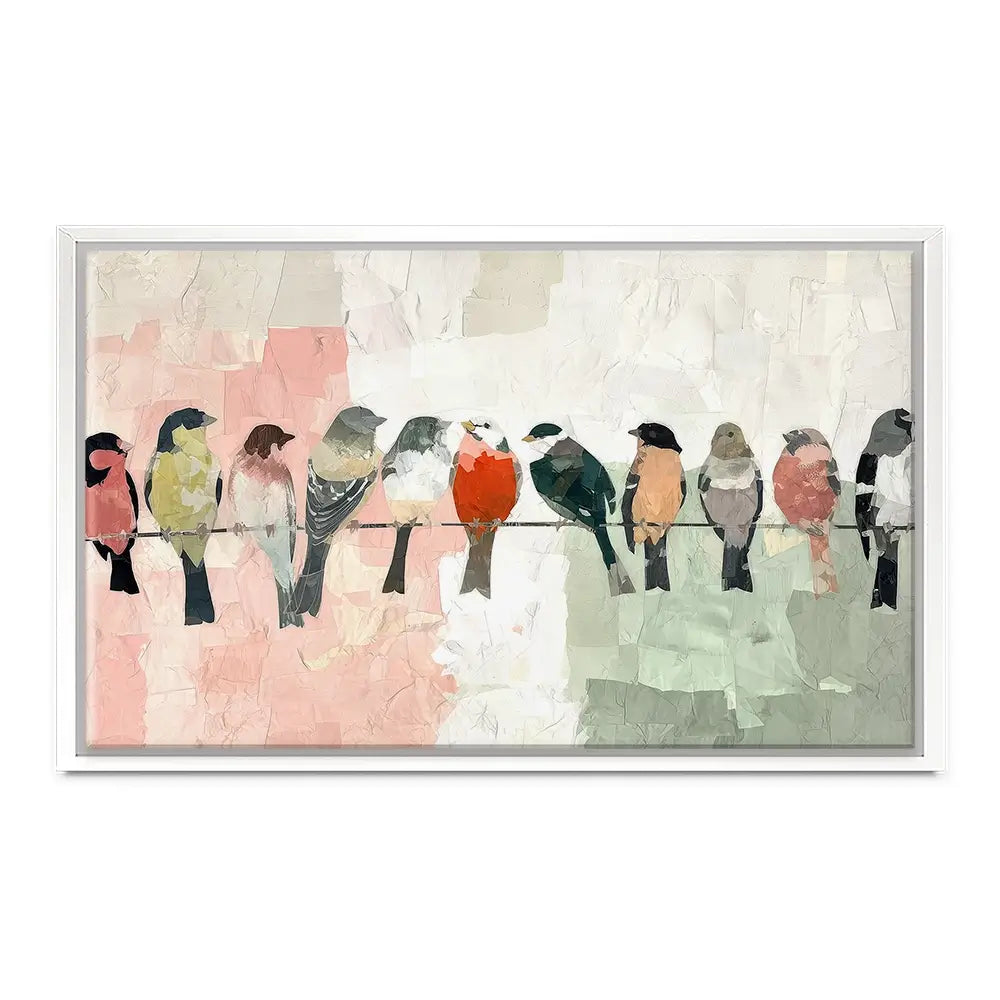 Songbirds On A Wire Canvas Print Songbirds On A Wire Canvas Print wall art product Chromatic Storm Studio