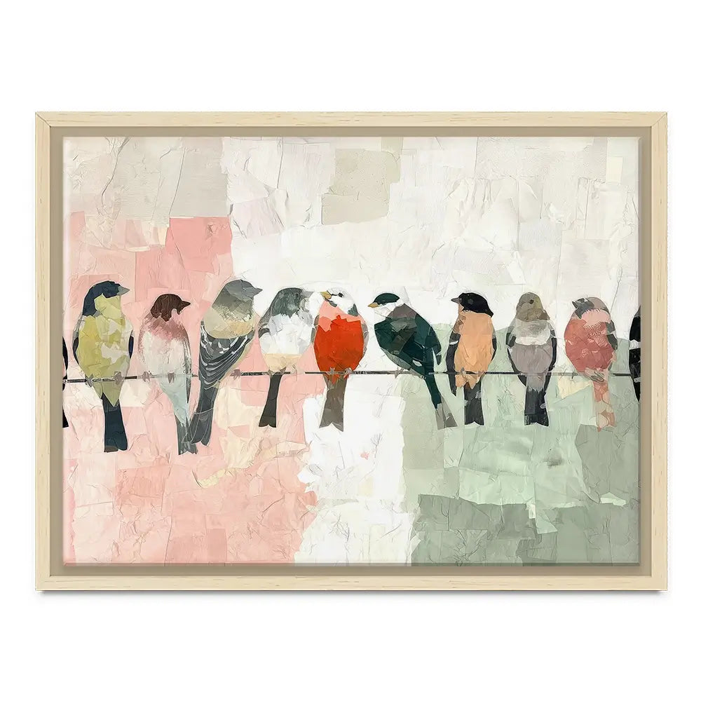Songbirds On A Wire Canvas Print Songbirds On A Wire Canvas Print wall art product Chromatic Storm Studio