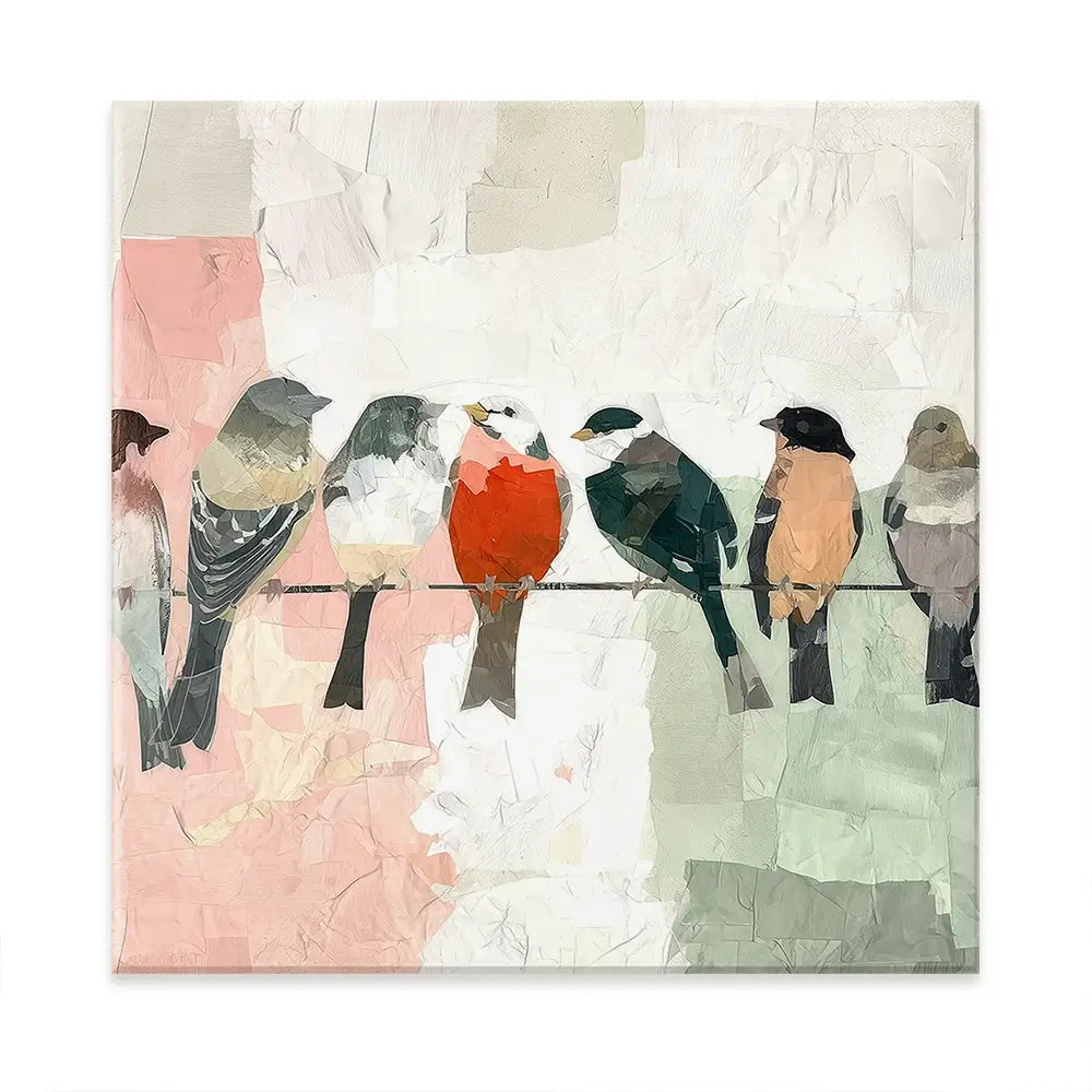 Songbirds On A Wire Oversized Canvas Print Songbirds On A Wire Oversized Canvas Print wall art product Art Print Shop