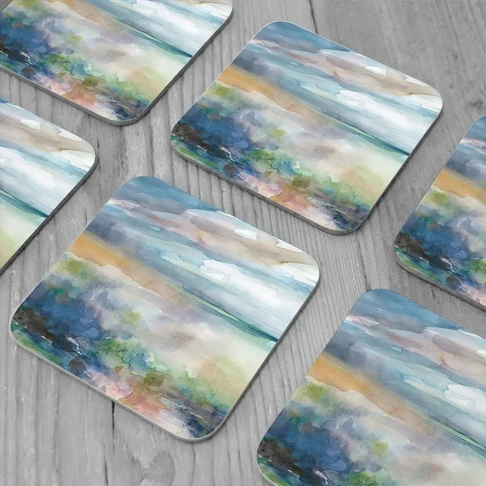 Southern Coast Coaster Set Rainbow Soul Tree Coaster Set | Rainbow Soul Tree Art Coasters wall art product Carol Robinson