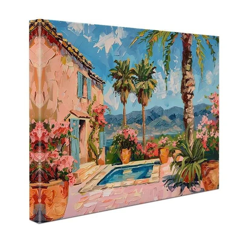 Spanish House By The Pool 2 Canvas Print Spanish House By The Pool 2 Canvas Print wall art product Elena Avanesova