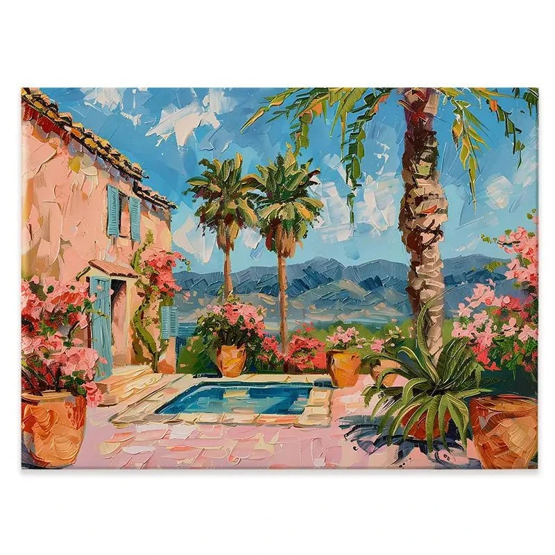 Spanish House By The Pool 2 Canvas Print Spanish House By The Pool 2 Canvas Print wall art product Elena Avanesova