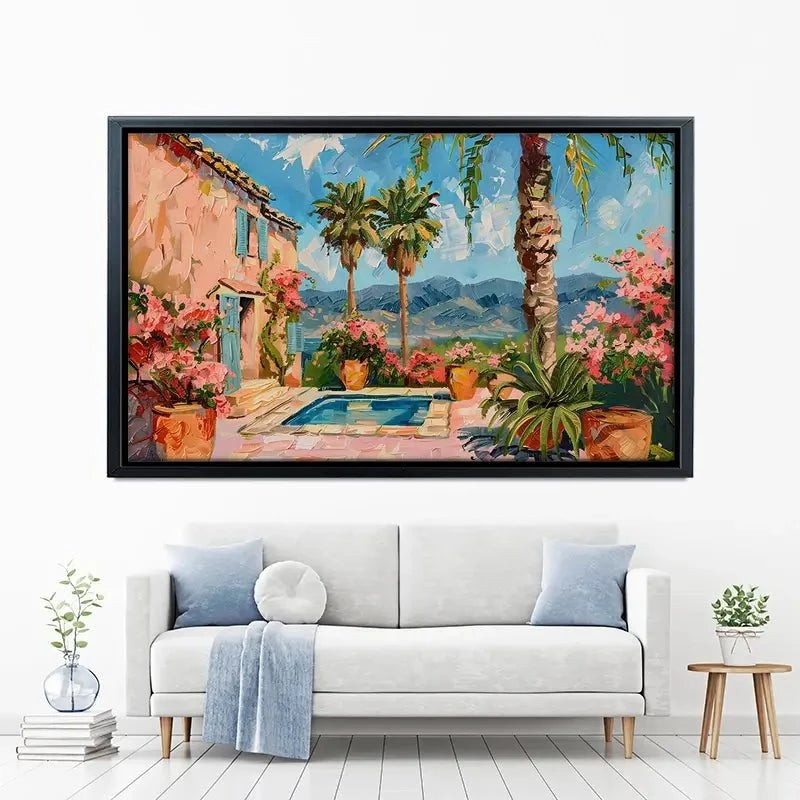 Spanish House By The Pool 2 Canvas Print Spanish House By The Pool 2 Canvas Print wall art product Elena Avanesova