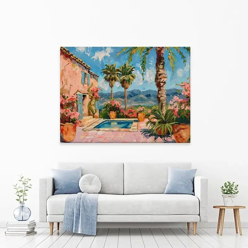 Spanish House By The Pool 2 Canvas Print Spanish House By The Pool 2 Canvas Print wall art product Elena Avanesova