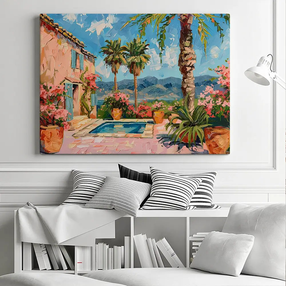 Spanish House By The Pool 2 Canvas Print Spanish House By The Pool 2 Canvas Print wall art product Elena Avanesova