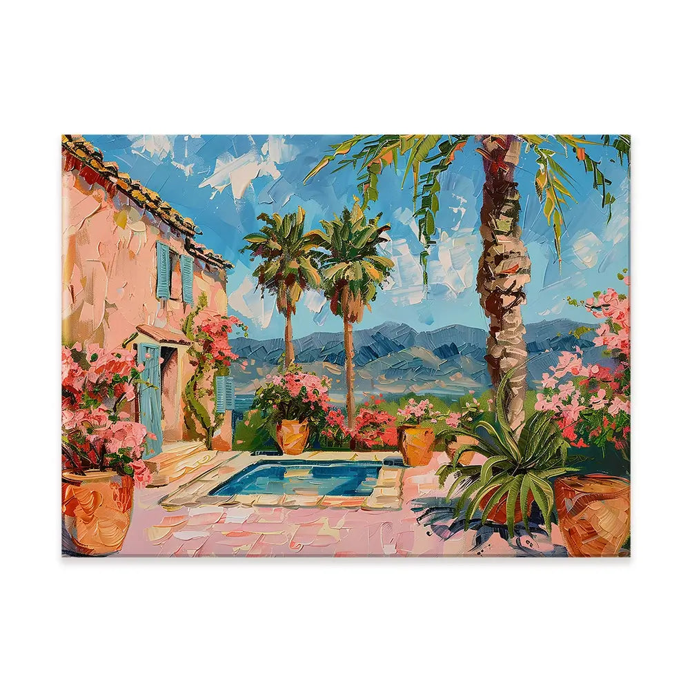 Spanish House By The Pool 2 Canvas Print Spanish House By The Pool 2 Canvas Print wall art product Elena Avanesova