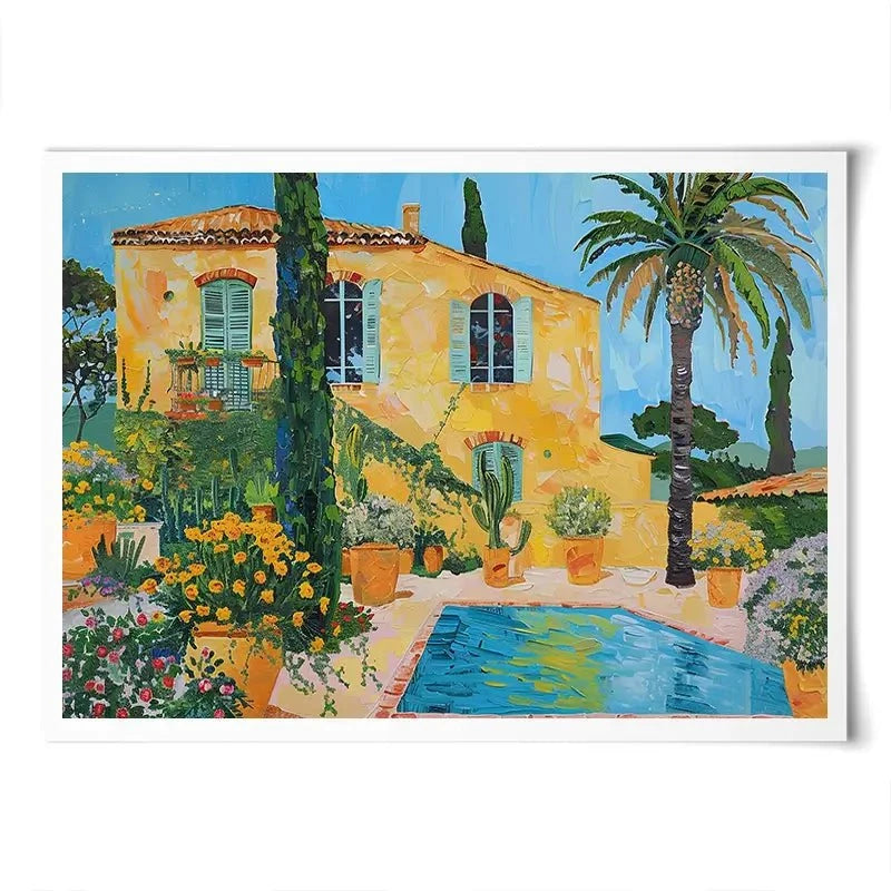 Spanish House By The Pool Art Print Spanish House By The Pool Art Print wall art product Elena Avanesova