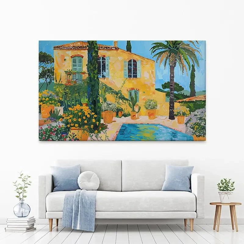 Spanish House By The Pool Canvas Print Spanish House By The Pool Canvas Print wall art product Elena Avanesova