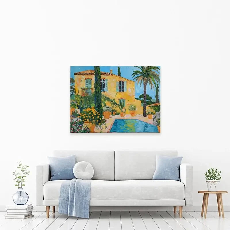 Spanish House By The Pool Canvas Print Spanish House By The Pool Canvas Print wall art product Elena Avanesova