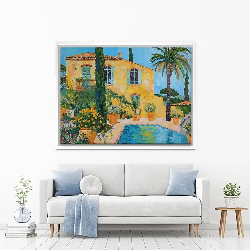 Spanish House By The Pool Canvas Print Spanish House By The Pool Canvas Print wall art product Elena Avanesova