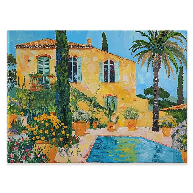 Spanish House By The Pool Canvas Print Spanish House By The Pool Canvas Print wall art product Elena Avanesova