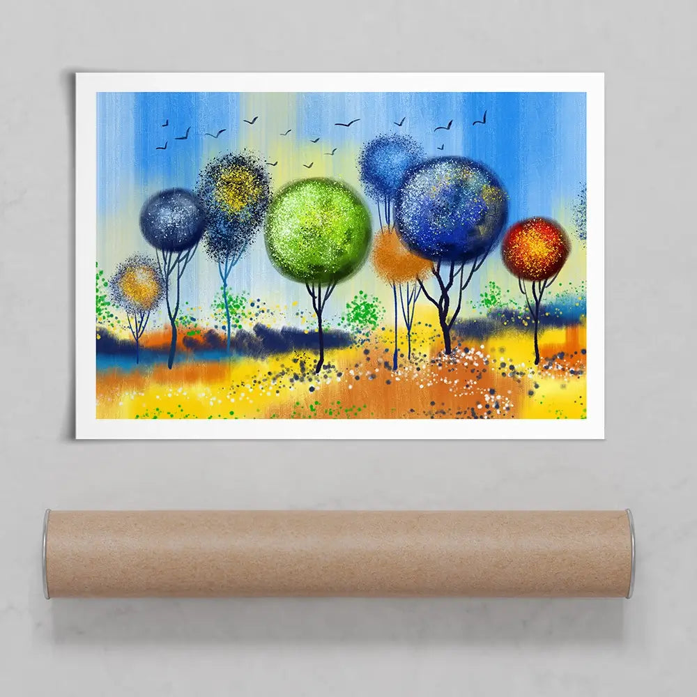 Spherical Trees Of Colour Art Print Spherical Trees Of Colour Art Print wall art product Tim Kats / Shutterstock