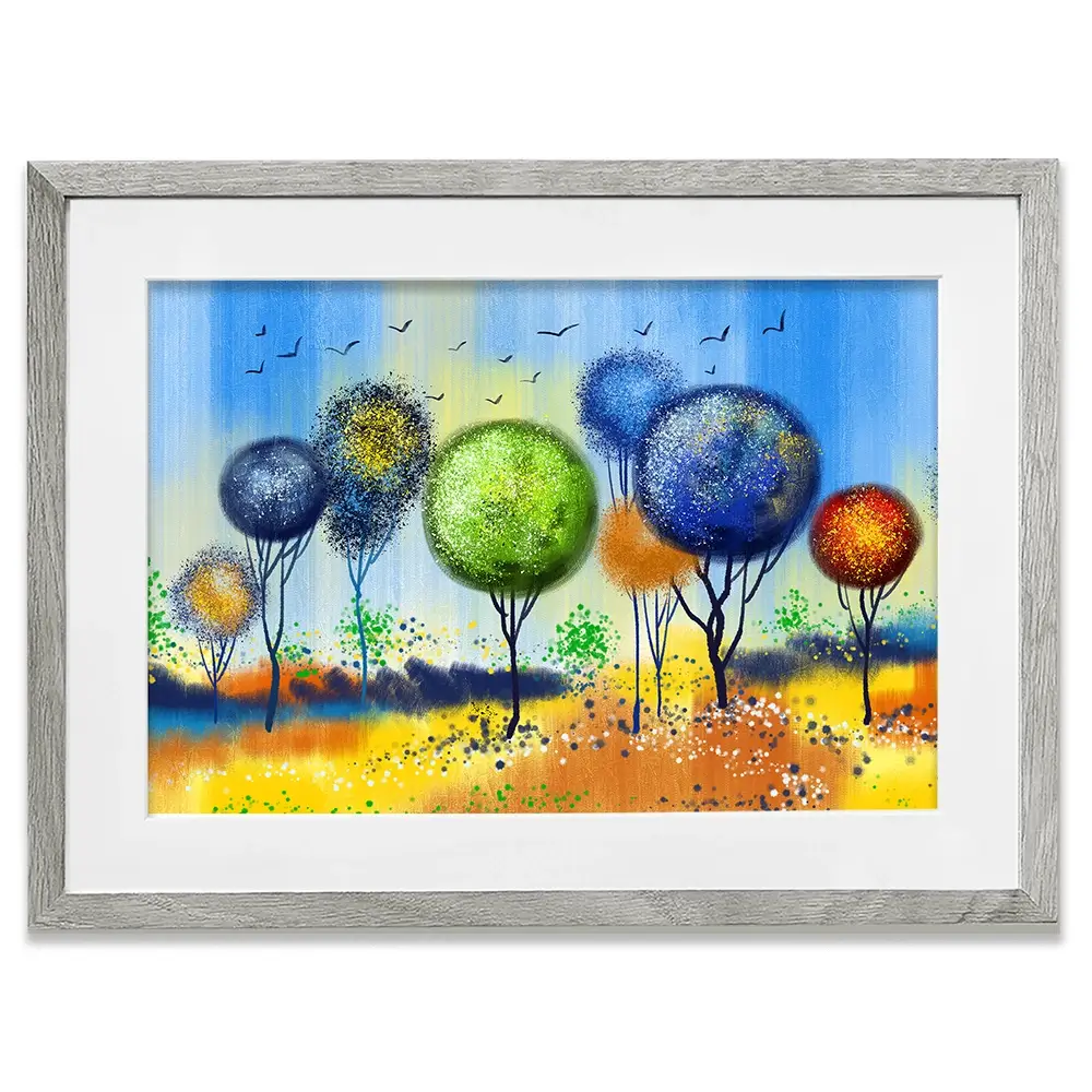 Spherical Trees Of Colour Framed Art Print Spherical Trees Of Colour Framed Art Print wall art product Tim Kats / Shutterstock