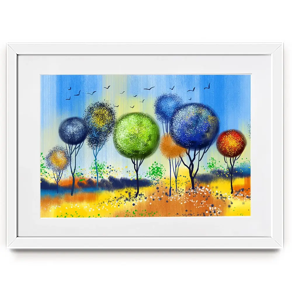 Spherical Trees Of Colour Framed Art Print Spherical Trees Of Colour Framed Art Print wall art product Tim Kats / Shutterstock