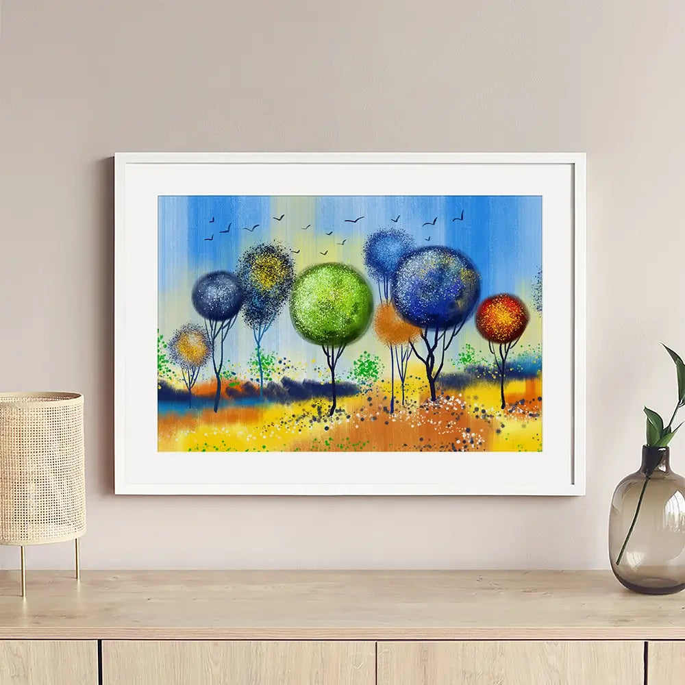 Spherical Trees Of Colour Framed Art Print Spherical Trees Of Colour Framed Art Print wall art product Tim Kats / Shutterstock