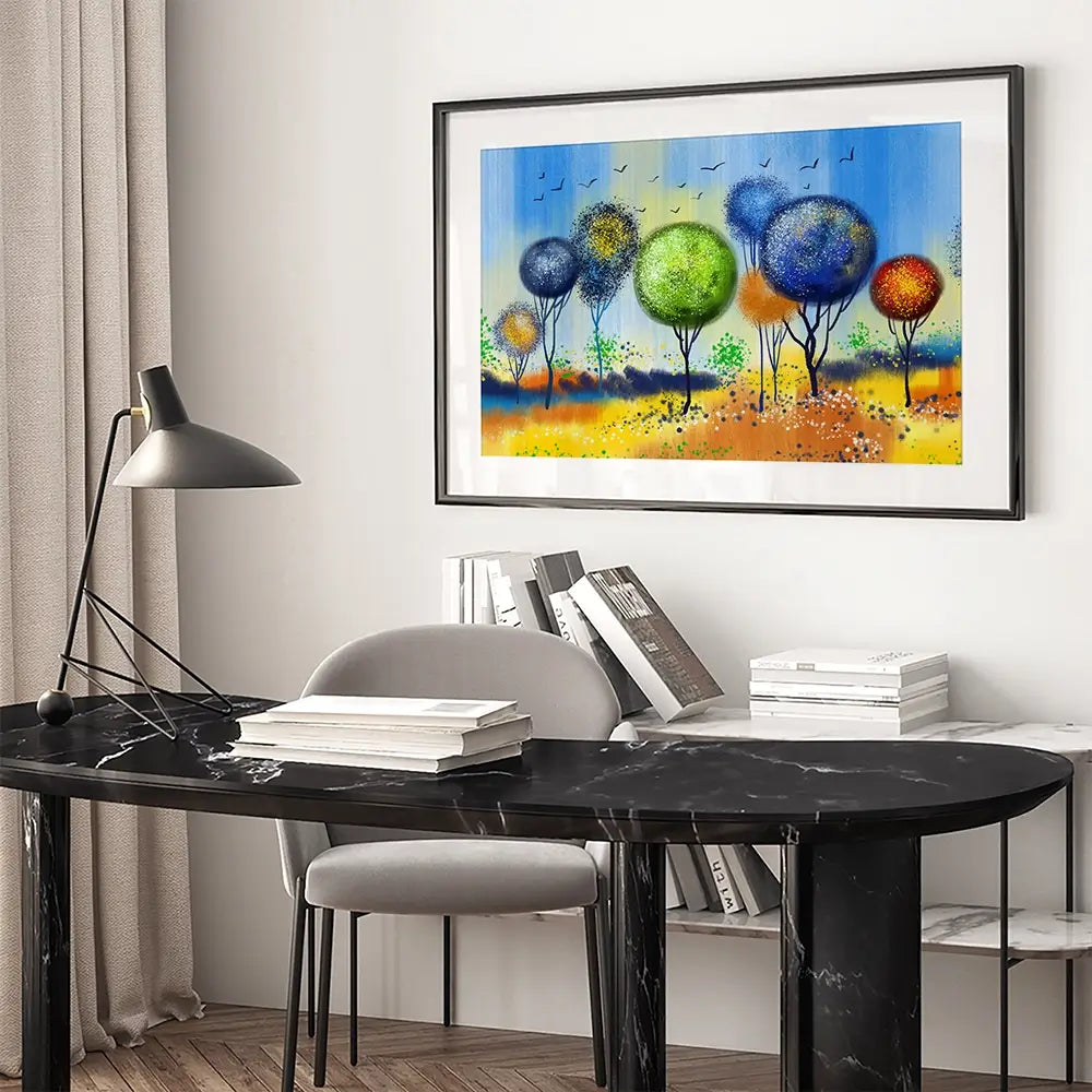 Spherical Trees Of Colour Framed Art Print Spherical Trees Of Colour Framed Art Print wall art product Tim Kats / Shutterstock