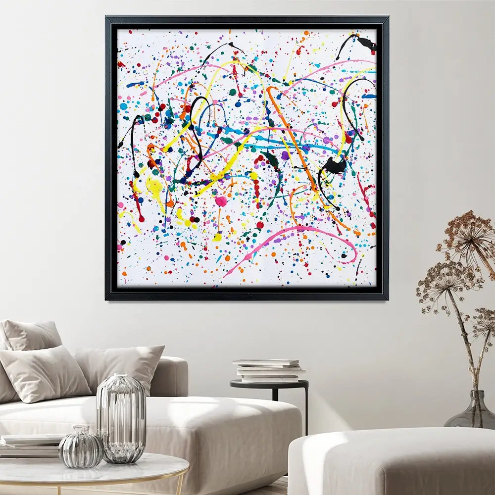 Splashes And Drips Square Canvas Print Splashes And Drips Square Canvas Print wall art product Art Print Shop